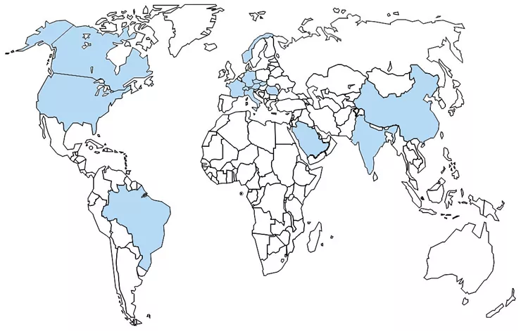 Landkarte unserer Auftraggeber VNP, s.r.o.